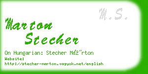 marton stecher business card